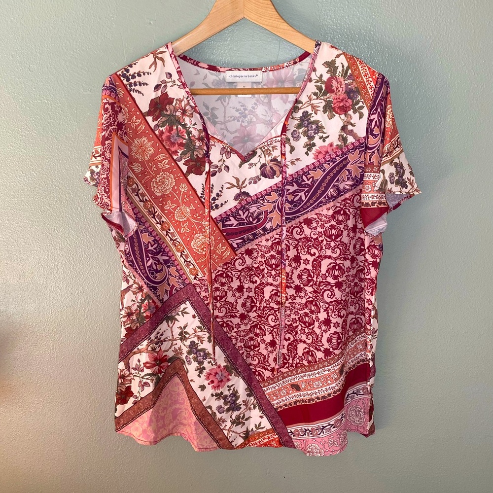 Patchwork Patterned Blouse - image 1